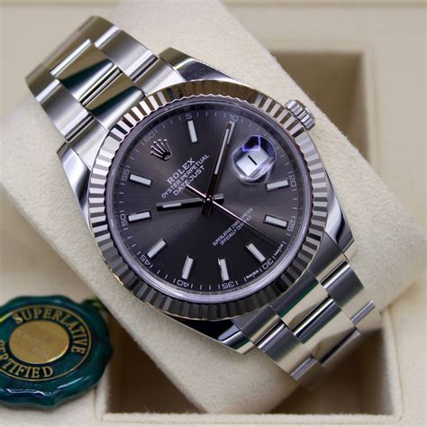 rolex datejust grey face